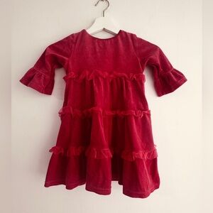 Hanna Andersson Ruby Velour Ruffle Dress